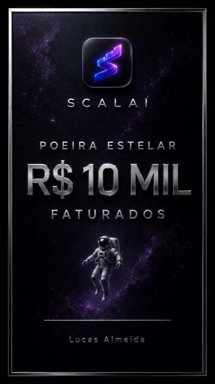 Placa Poeira Estelar — R$ 10 mil faturados